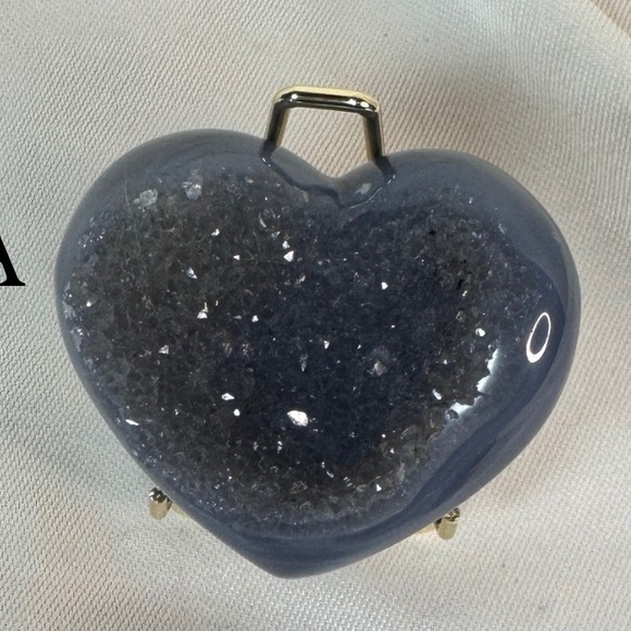 Accessories - Druzy Blue Agate Hearts